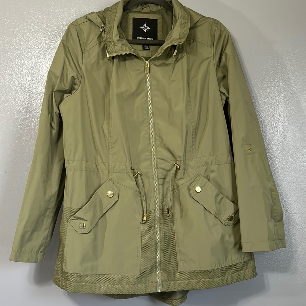 Weather Tamer olive green windbreaker jacket